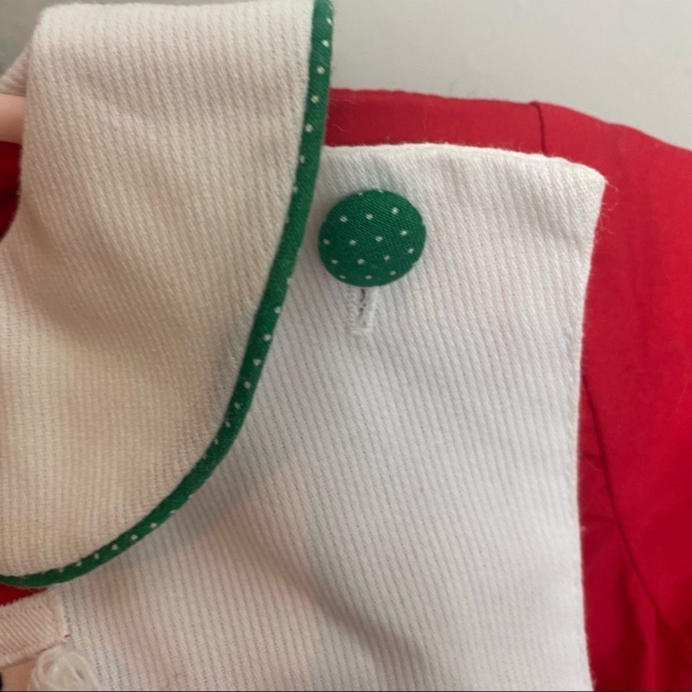Vintage baby boy smocked Santa romper - Picture 5 of 7